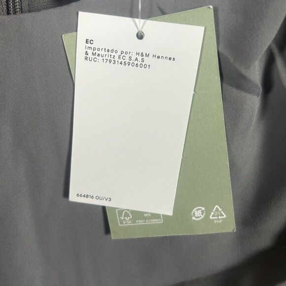 H&M NEW Formal Dress Women's Size S Small Gray Shoulder Patch NWT Back Zip - Picture 8 of 15